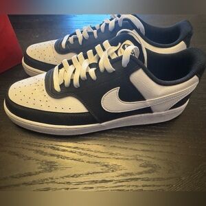 New in box Nike court vision lo size 12, black and white